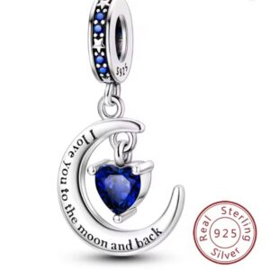 Berloque(pingente) feminino em prata e pedra natural zircão