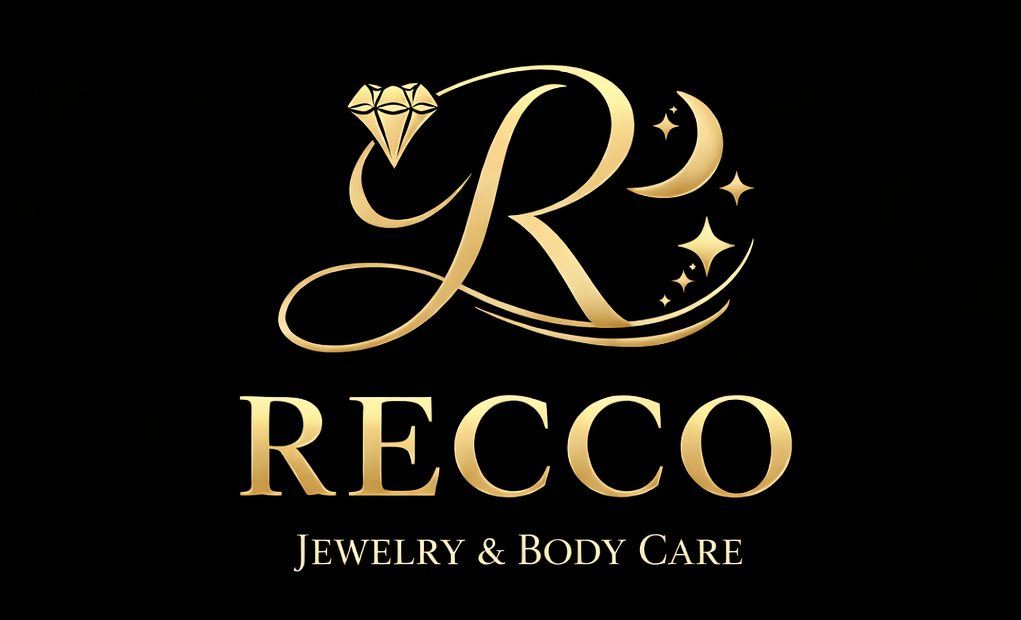 Gold Recco logo with decorative letter R and stars