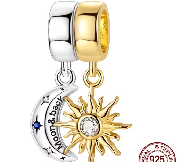Conjunto de Berloques(pingentes) Lua e Sol - Imagem 2