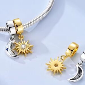 Conjunto de Berloques(pingentes) Lua e Sol