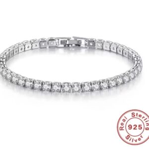 Bracelete em prata e pedras naturais zircão