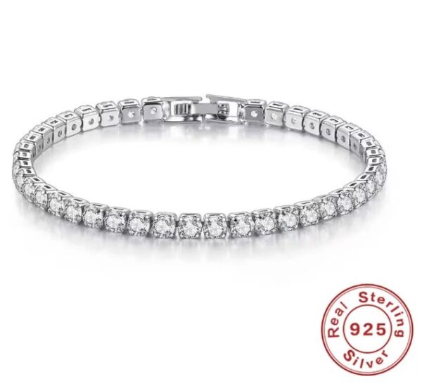 Bracelete em prata e pedras naturais zircão
