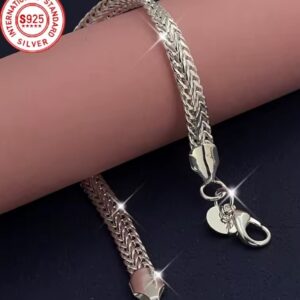 Pulseira feminina em prata 6mm escama de cobra plana