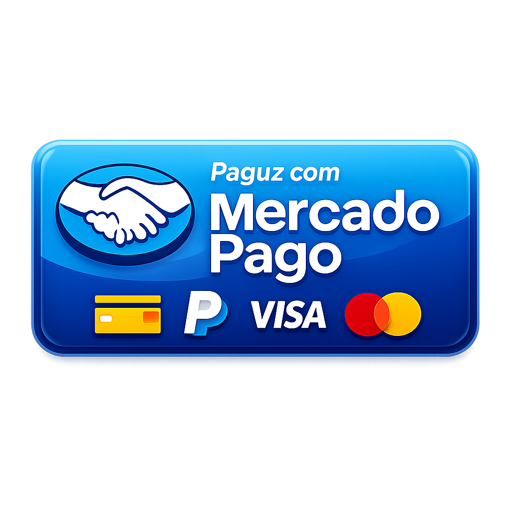 Mercado Pago logo with payment options credit card, PayPal, Visa, and Mastercard